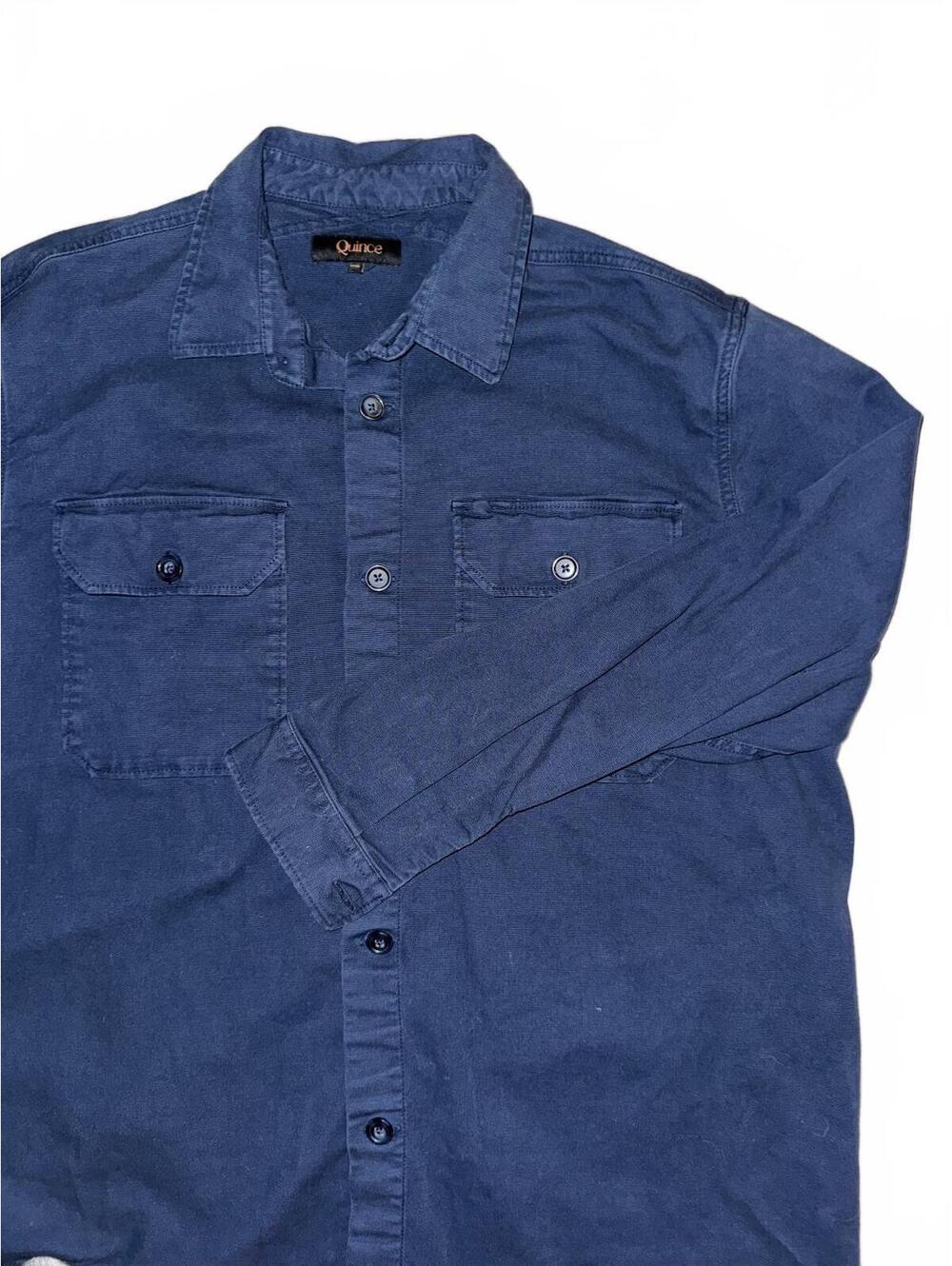 Men’s Quince navy blue button up shacket with pockets size 2XL